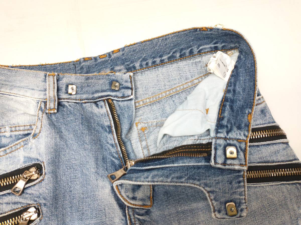 BALMAIN T529 B562 バルマン バイカークラッシュ加工 ジーンズ デニム 