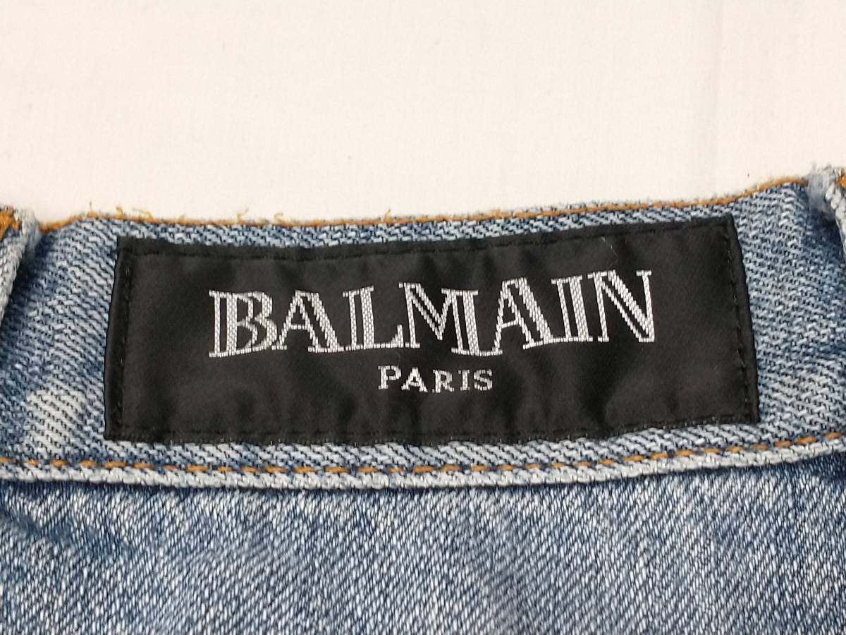 BALMAIN T529 B562 バルマン バイカークラッシュ加工 ジーンズ デニム 
