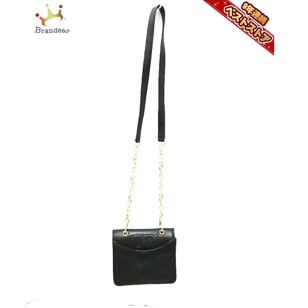 トリーバーチ TORY BURCH ショルダーバッグ - レザー 黒×ゴールド