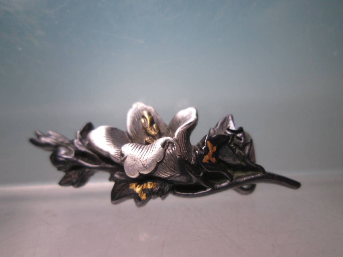 江月】アンティーク・金工 鍍金 花の帯留め 4，89g | DINSONE.NO