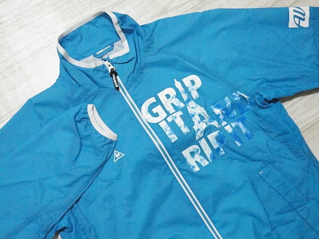 即決 爽やか L ルコックゴルフコレクション le coq sportif 2WAY ジャケット 半袖 切替え ジップアップ ブルー 防風 裏地メッシュ ロゴ入り