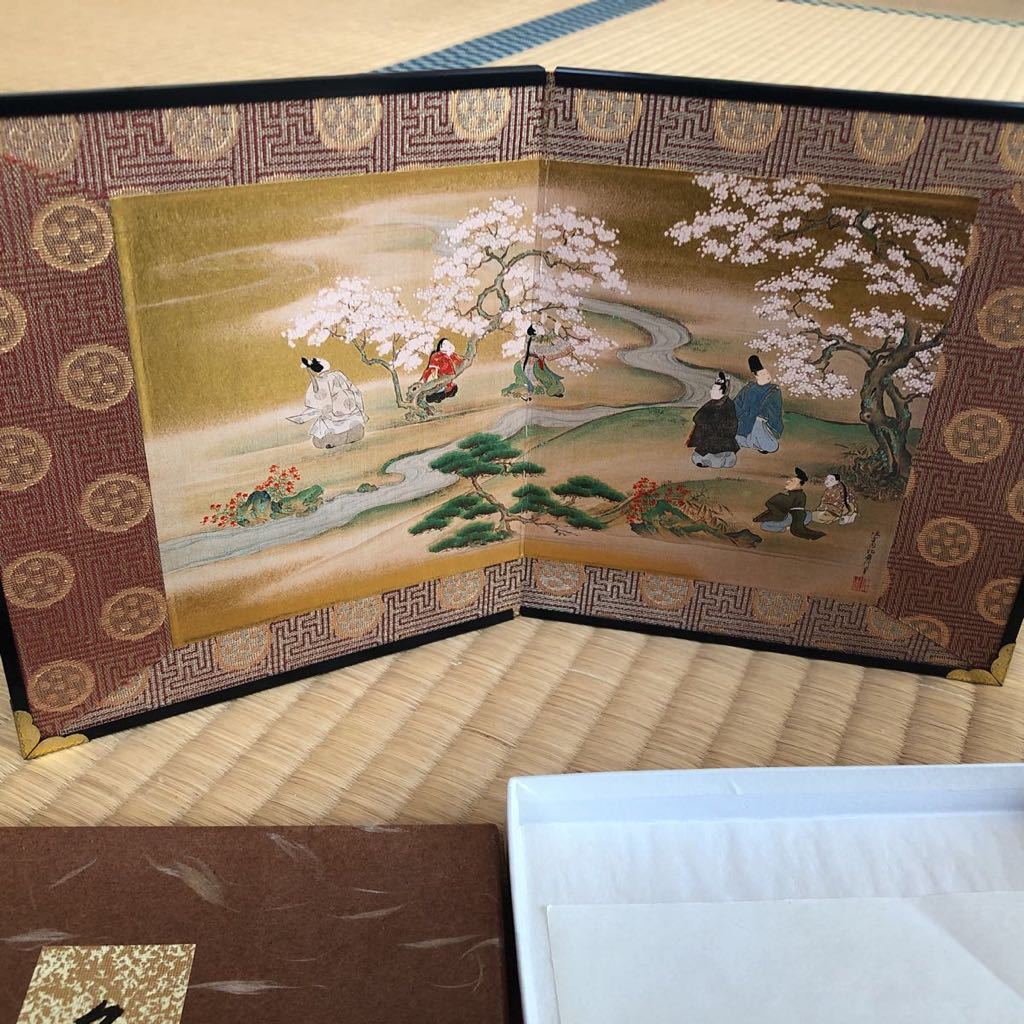 日本名画 ミニ屏風 「観桜」福井朝日堂 日本製 京都 | RAGNA.BY