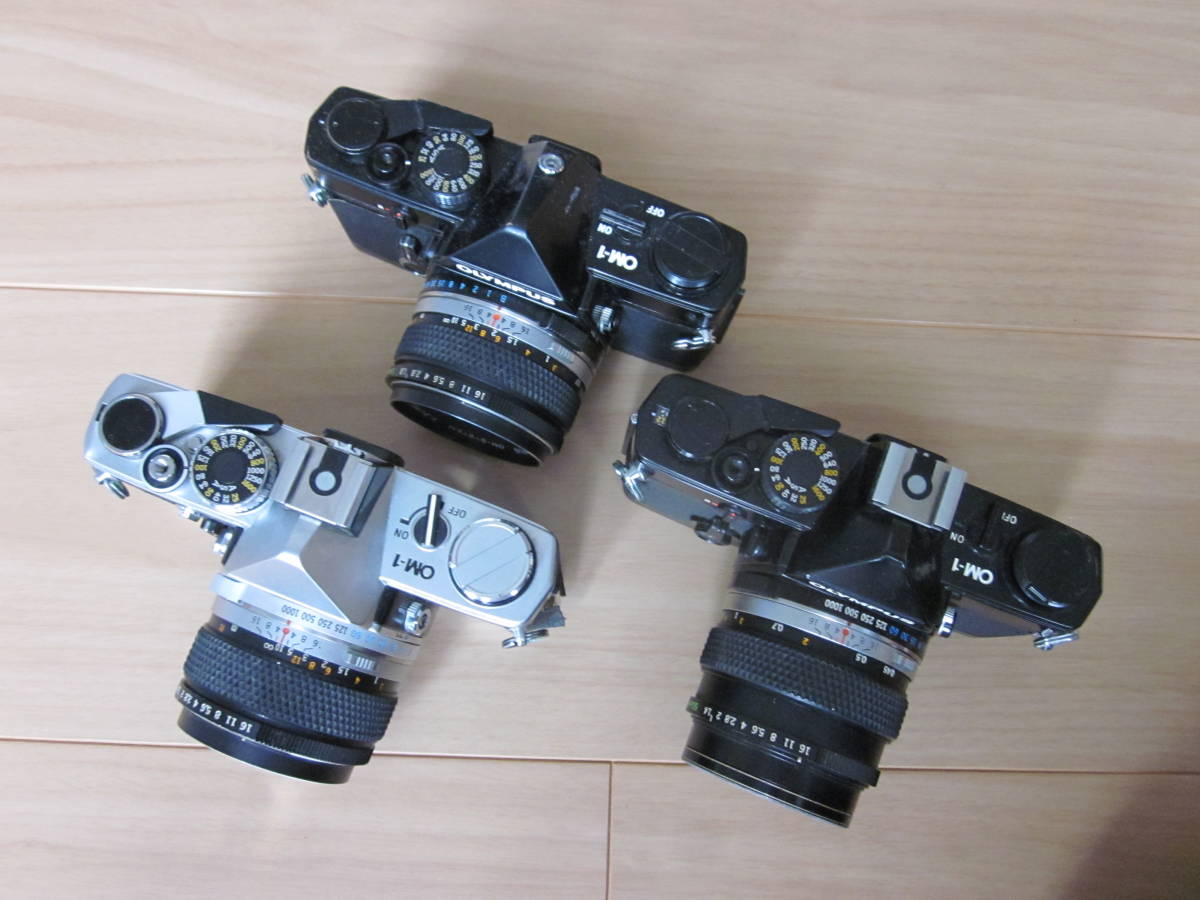 ジャンク品、オリンパス OLYMPUS OM-1 ブラック、シルバー合計3台、レンズ付き OM-1 OLYMPUS オリンパス ボディのみ 一眼レフフィルムカメラ by