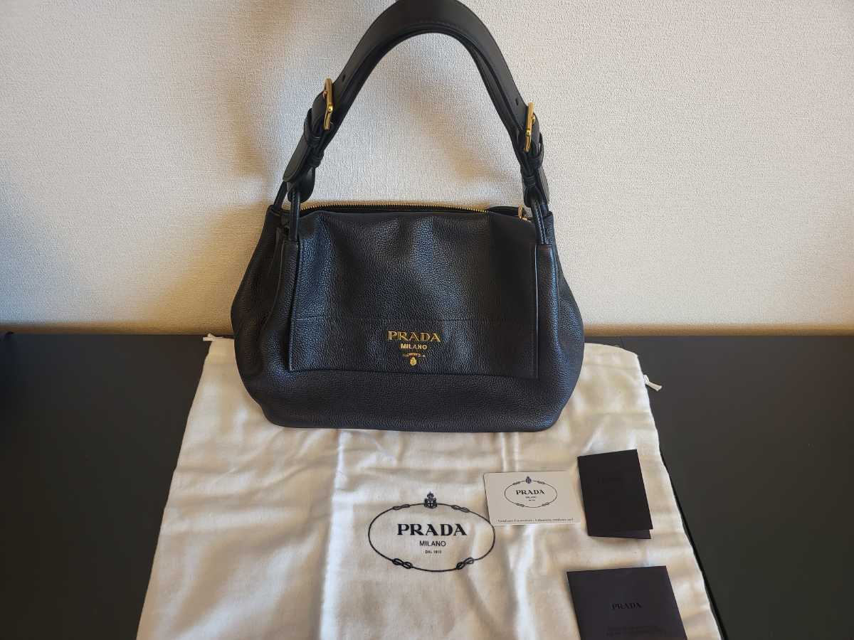 PRADA プラダ レザーバッグ 品番1BD052 保証カード付き 使用僅か美品 