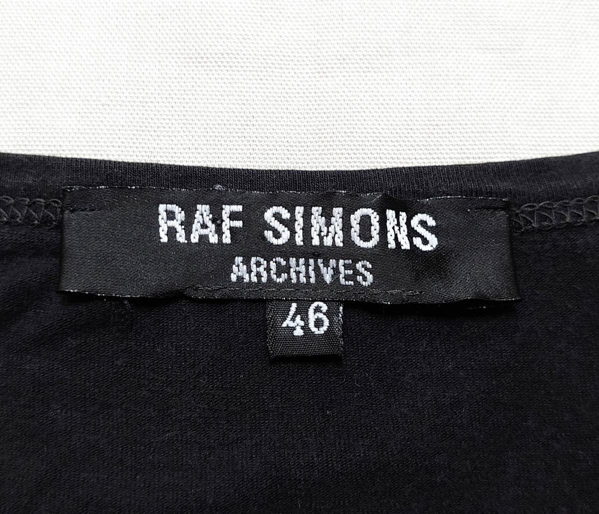 初期 RAF SIMONS ARCHIVES カレッジプリント ストレッチ 5分袖 Tシャツ 