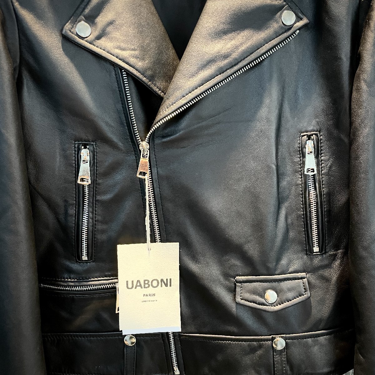 最高級EU製＆定価16万◇UABONI*Paris*ユアボニ*レザージャケット 