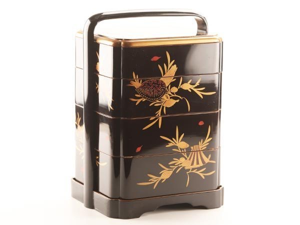 琴》送料無料 能登輪島塗 蒔絵四段重箱 箱付 KH651 サイズ 【公式通販】