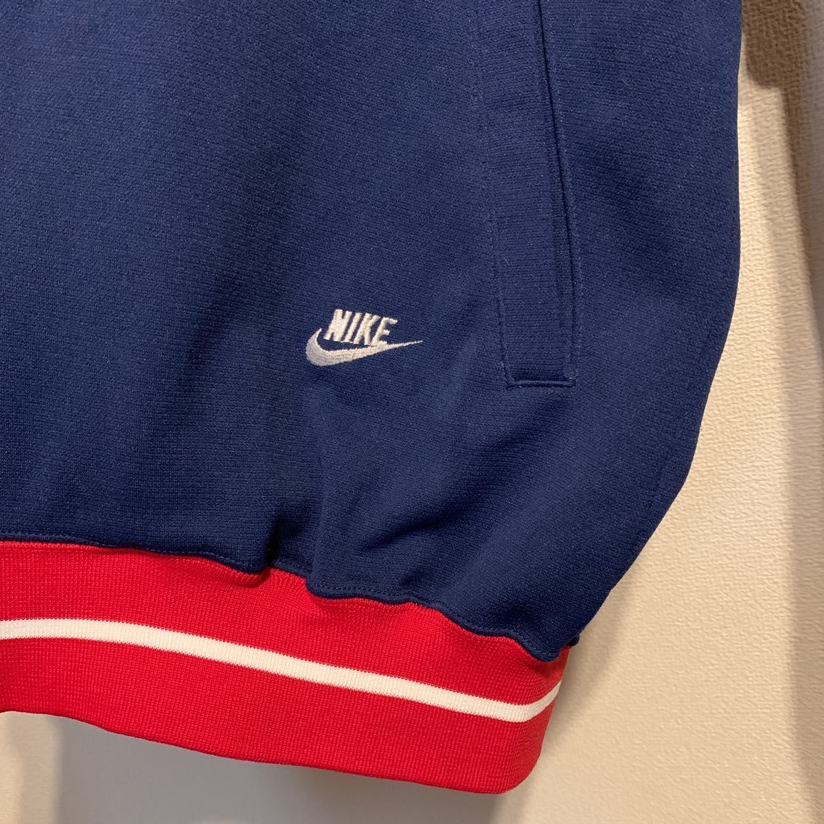 NIKE 80's 紺タグ ライン トラックジャケット ジャージ ネイビー
