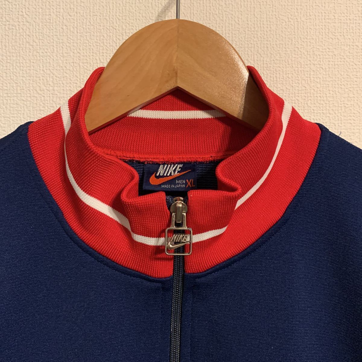 NIKE 80's 紺タグ ライン トラックジャケット ジャージ ネイビー