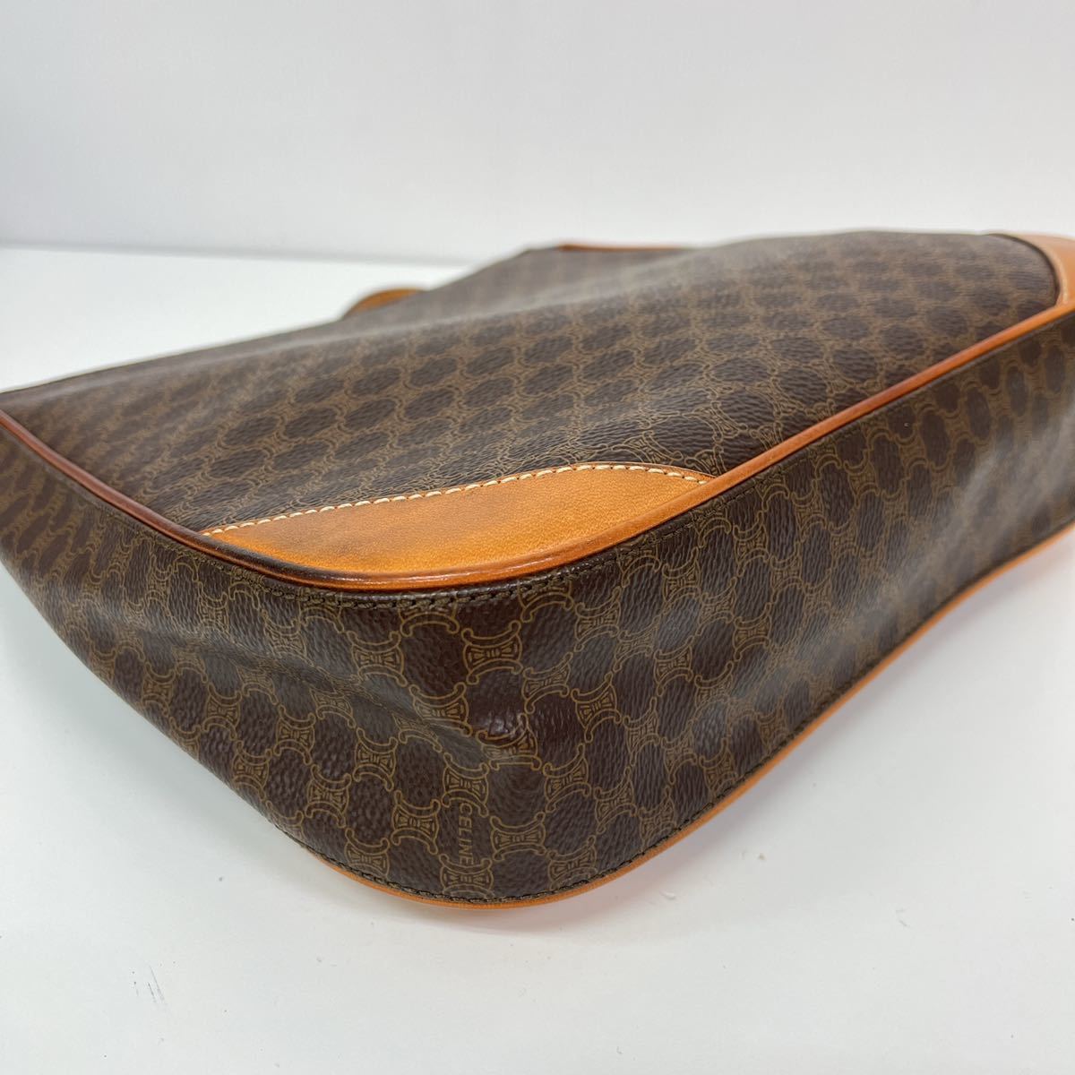 CELINE セリーヌ マカダム ワンショルダーバッグ ハンドバッグ レザー 