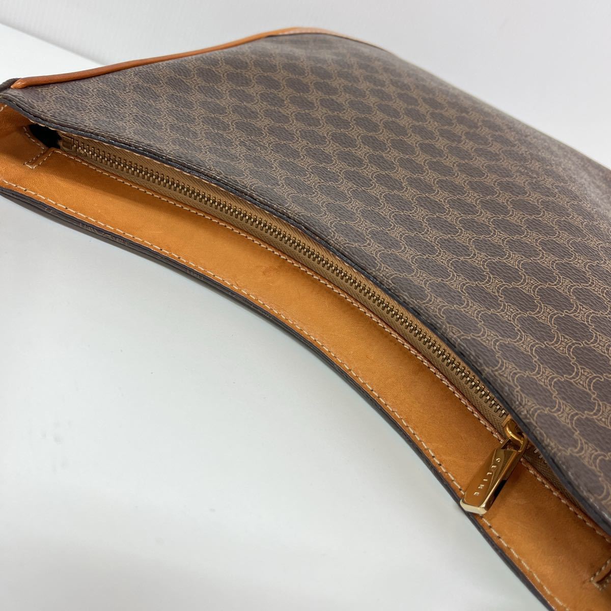 CELINE セリーヌ マカダム ワンショルダーバッグ ハンドバッグ レザー 