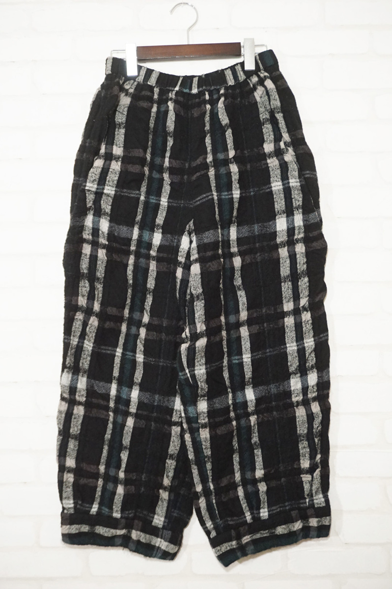 HOT，大得価 慈雨/センソユニコ チェック柄ウールコットンワイドパンツ 黒白緑40 km460(Lサイズ)｜売買されたオークション情報、yahooの商品情報をアーカイブ公開 - オークファン Lサイズ