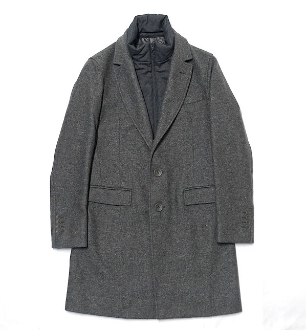 18AW 極 定価12.4万 ヘルノ メンズ パデッドプロテクター付チェスターコート 44 ウール グレー CA0045U(Sサイズ)|売買さ ...