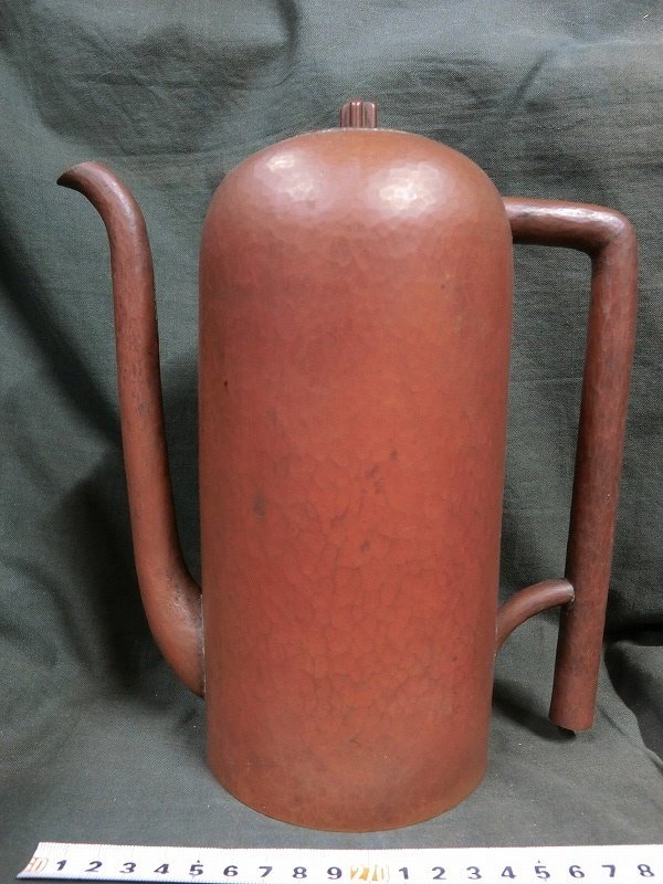 A1801 彫刻家 小室達 銅製 水注 ポット 1.1kg 大型57cm仏教工芸品
