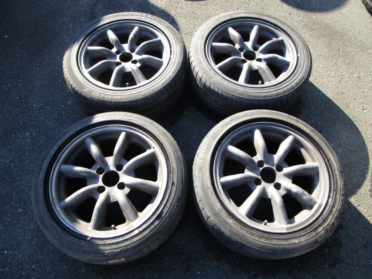 339】ワタナベ 15インチ 7J +40 / 7J +38 PCD100 タイヤ付き4本 