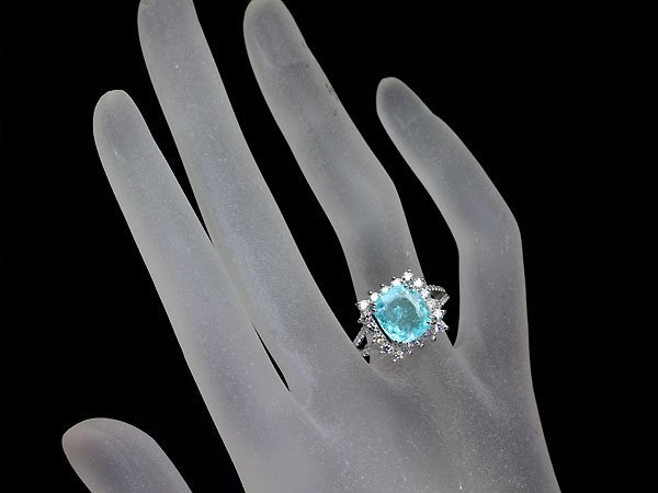 7044S 1円 RK宝石 Paraiba ブラジル産 極上非加熱パライバトルマリン 特大3.00ct 極上ダイヤ 0.78ct Pt900 ...