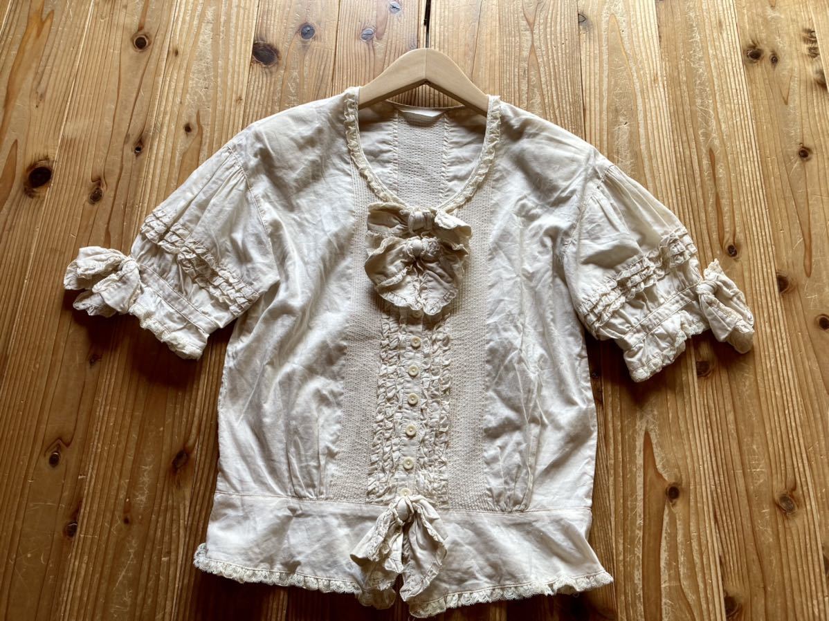 人気定番，正規品 ピンクハウス 綿ローン リボン付き フリル半袖ブラウス キナリ(半袖シャツ)｜売買されたオークション情報、yahooの商品情報をアーカイブ公開 - オークファン 女性用