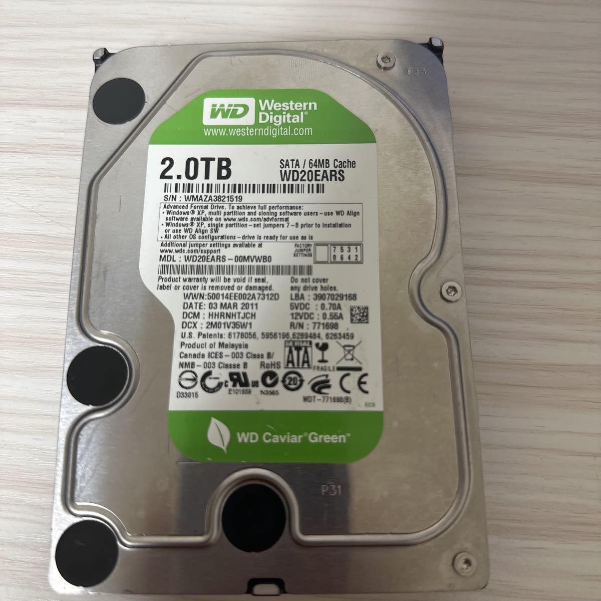 【定番，限定セール】 X900: /使用131時間 WDC 3.5インチHDD 2TB WD20EARS-00MVWB0 SATA(2TB～)｜売買されたオークション情報、yahooの商品情報をアーカイブ公開 - オークファン 3.5 SerialATA