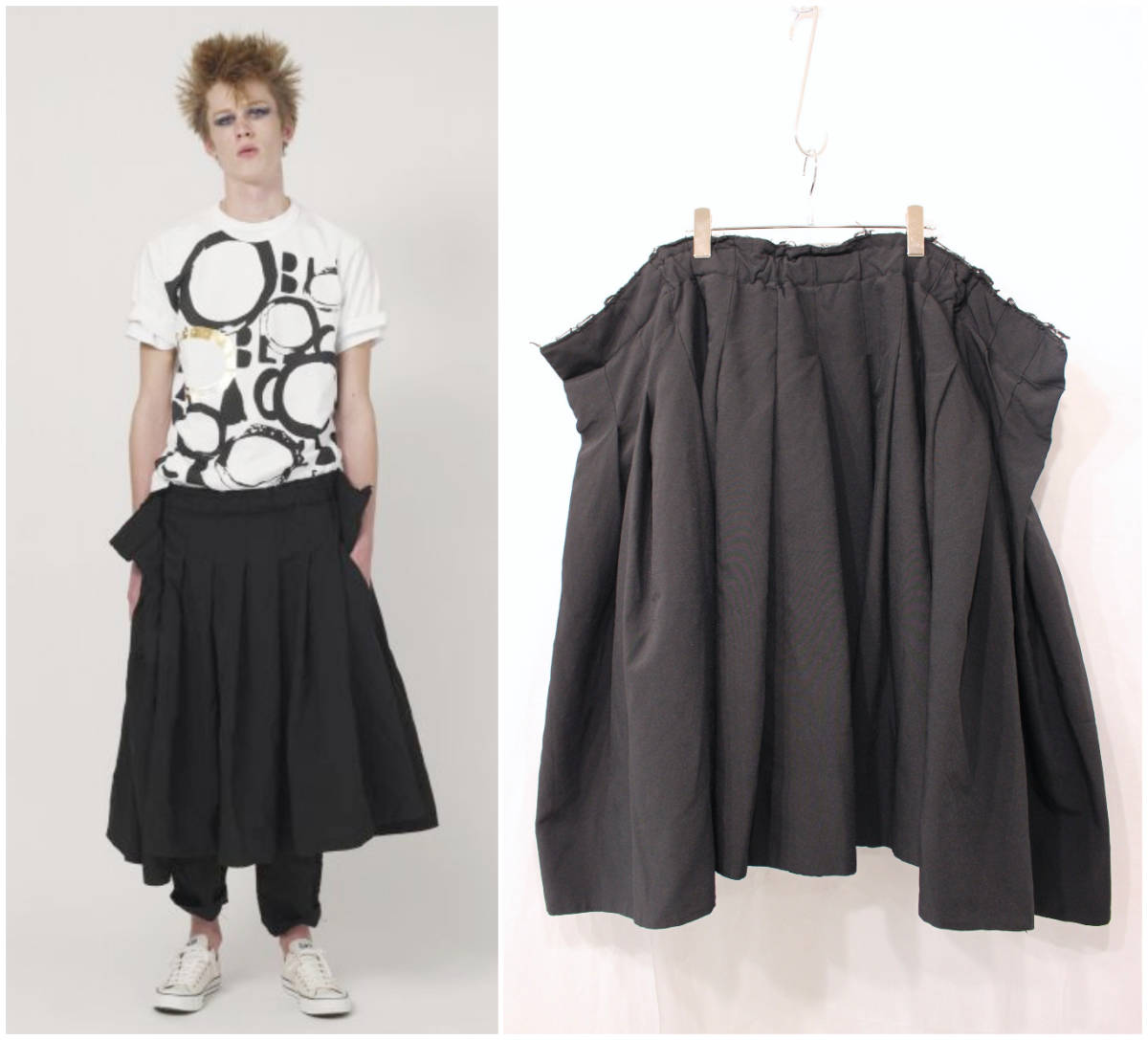 2019ss/BLACK COMME des GARCONS/ボリュームスカート/エステル/黒 