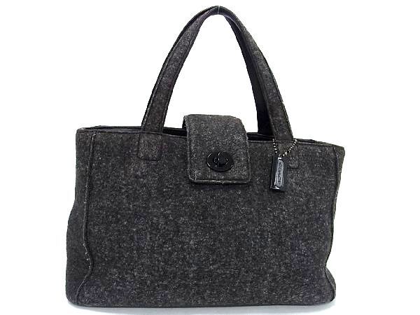 1円 COACH コーチ 8187 フェルト ハンドバッグ トートバッグ 手持ち 