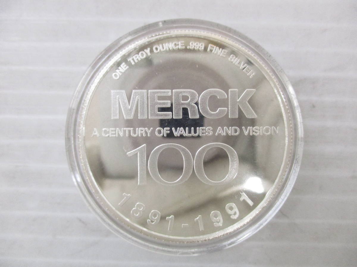 220930-008 MERCK&Co. メルク アンド カンパニー 100周年記念 1OZ 1オンス 銀メダル 箱付(その他)｜売買された ...