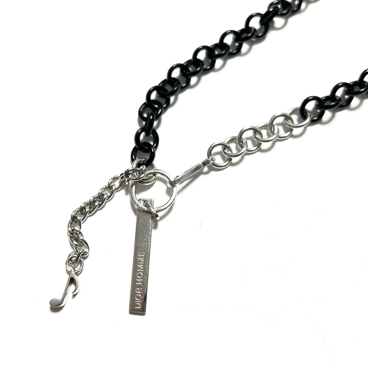 DIOR HOMME 06ss 音符 チェーンネックレス シルバー ブラック 