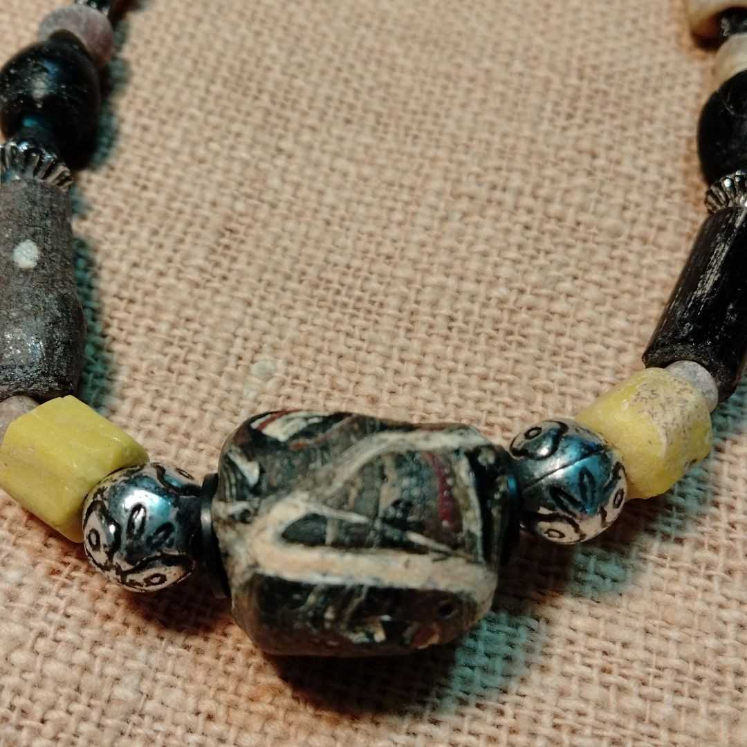☆とんぼ玉☆古代イスラム玉トップ、 ローマンガラスビーズ繋ぎ