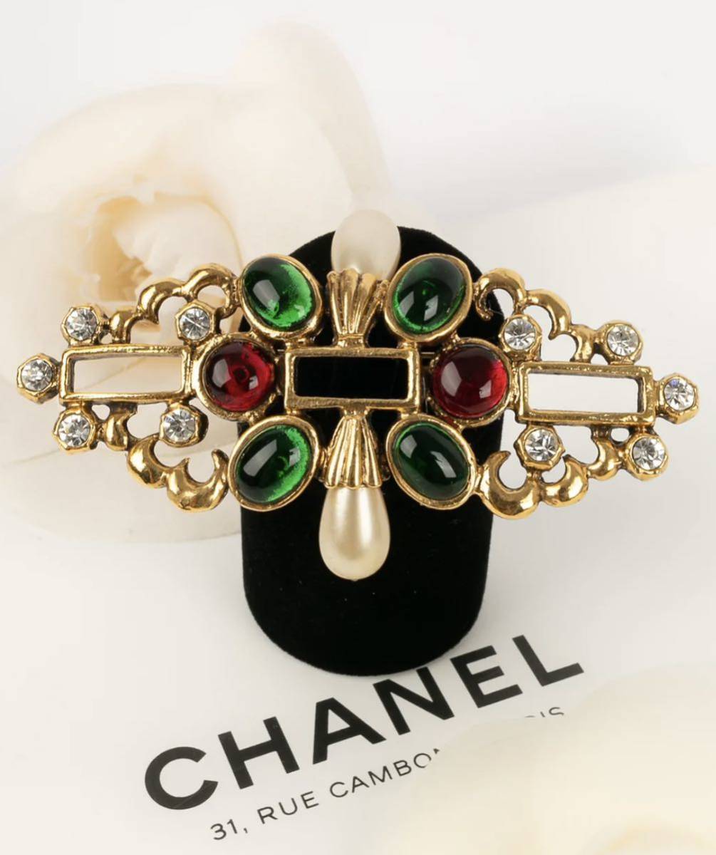 Chanel シャネル ブローチ グリポア パール ラインストーン 希少 レア 
