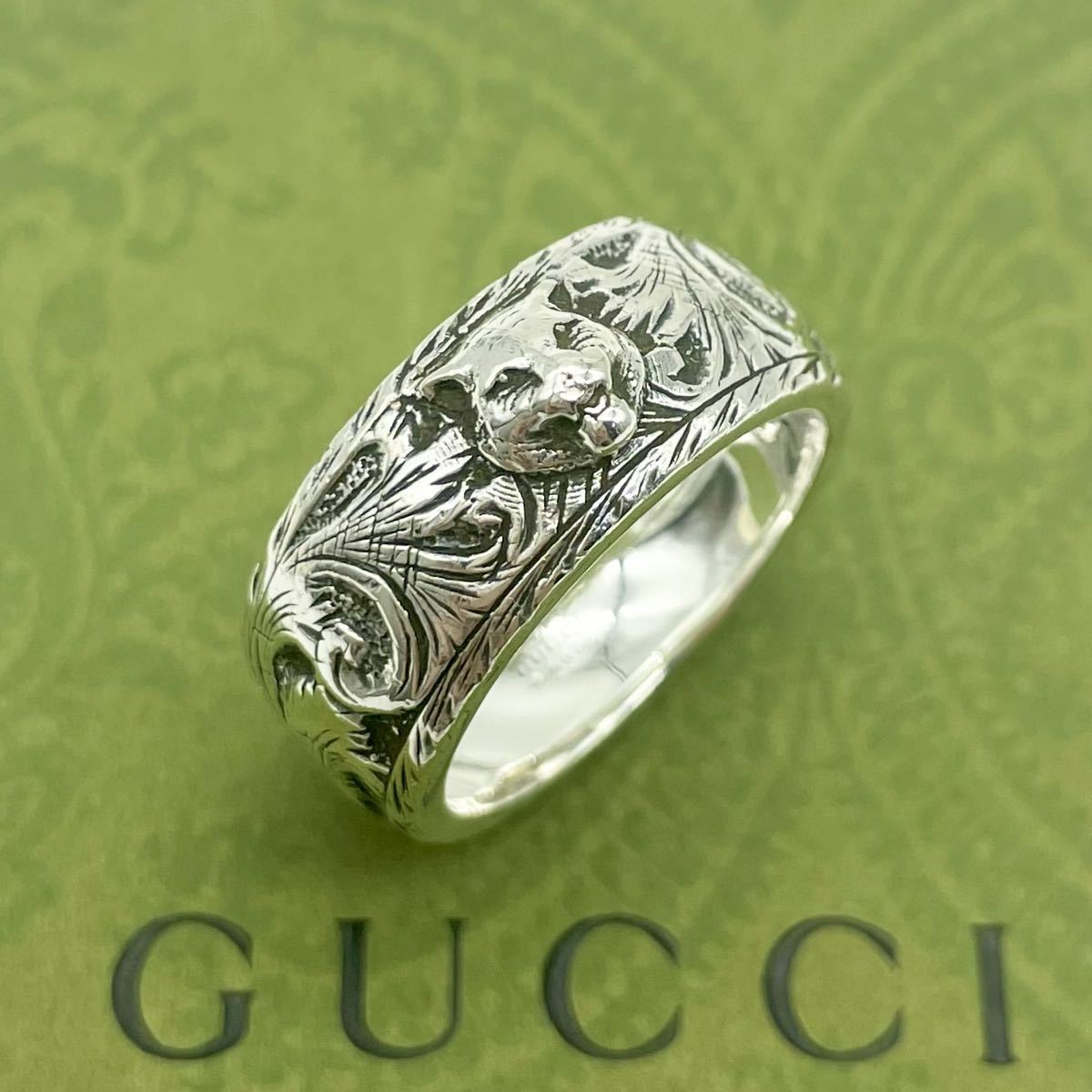 GUCCI グッチ インターロッキング G キャットヘッド シルバー リング 