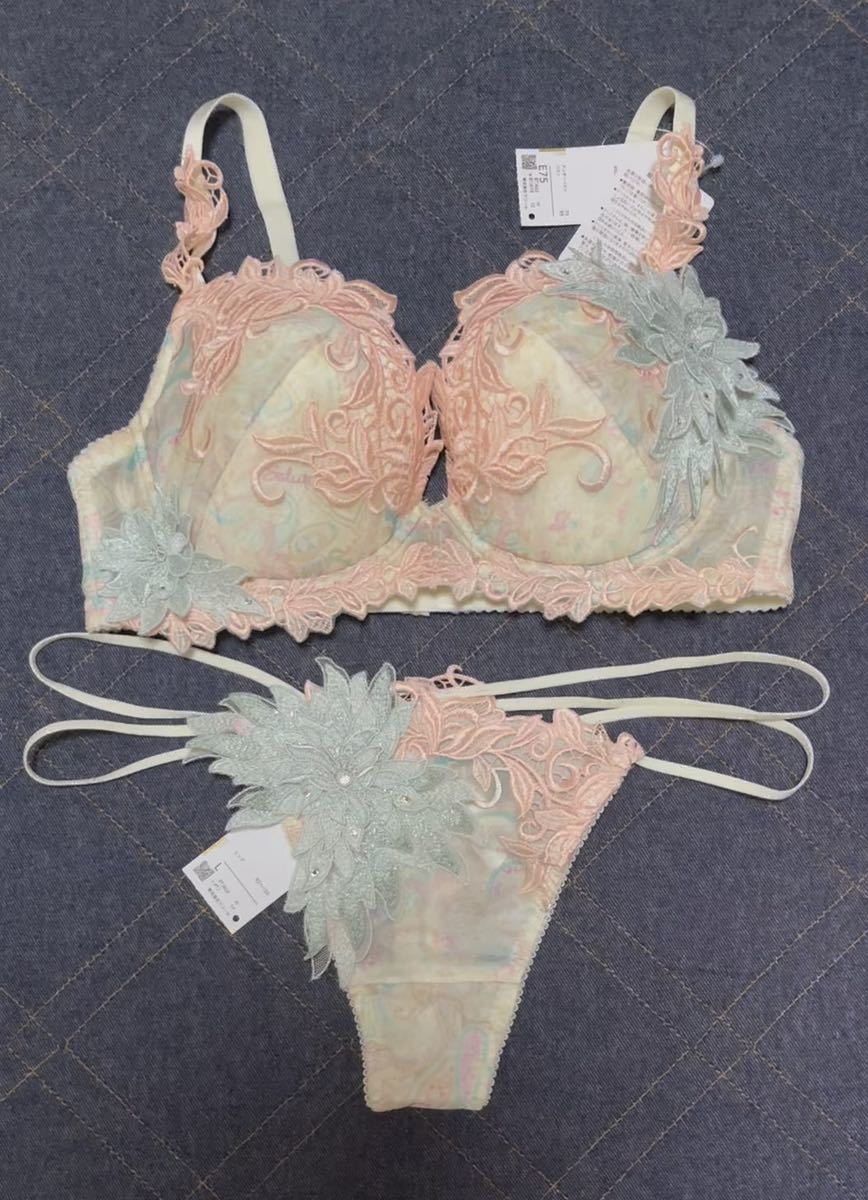 ワコール サルート プレステージ アールデコ 62g saluteロゴ入り ペーズリー柄 E75＊L ブラT IV 検)パルファージュ スタディオ トレフル