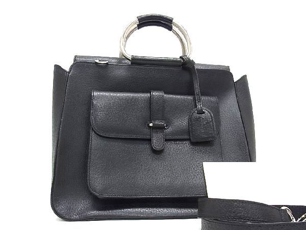 1円 □美品□ GUCCI グッチ 000 2058 0307 5 レザー 2WAY ハンドバッグ 