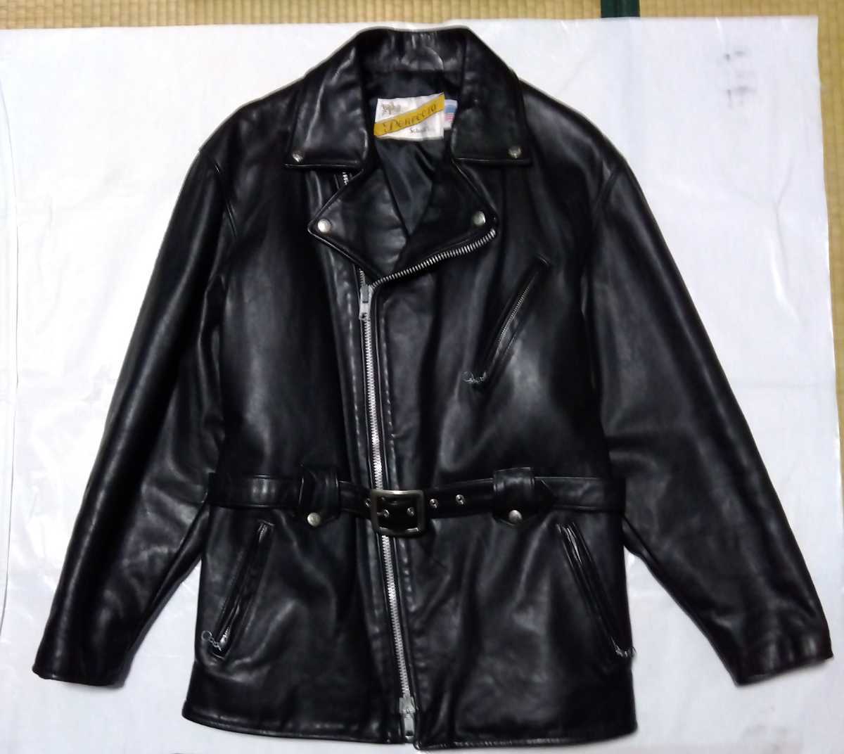 Schott ロングダブルライダース サイズ42 レザージャケット(ライダース 