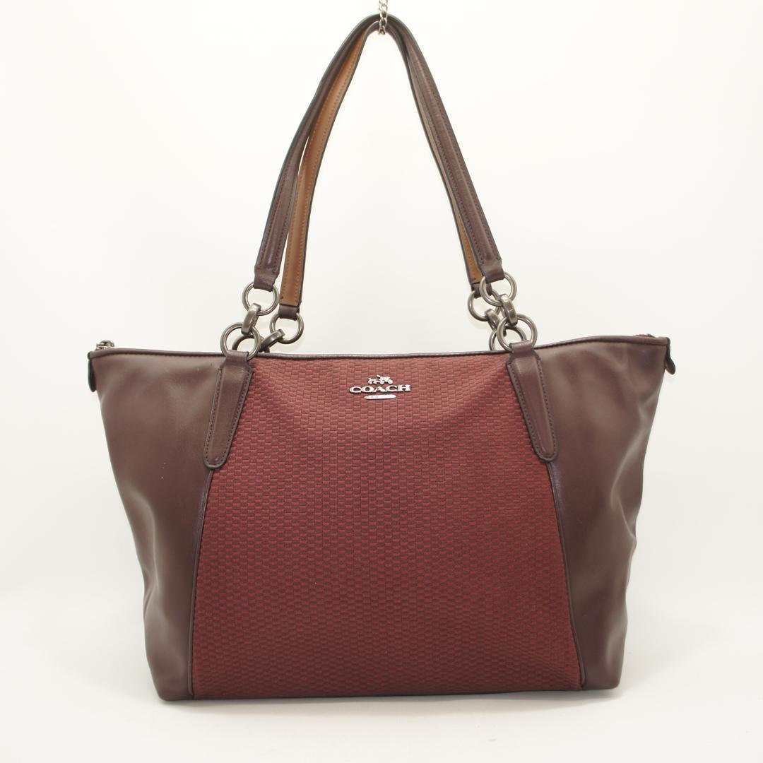 coach　コーチ　トートバッグ　F57246　ボルドー　秋色　Ａ４ COACH コーチ F57246 トートバッグ ワインレッド A4収納可