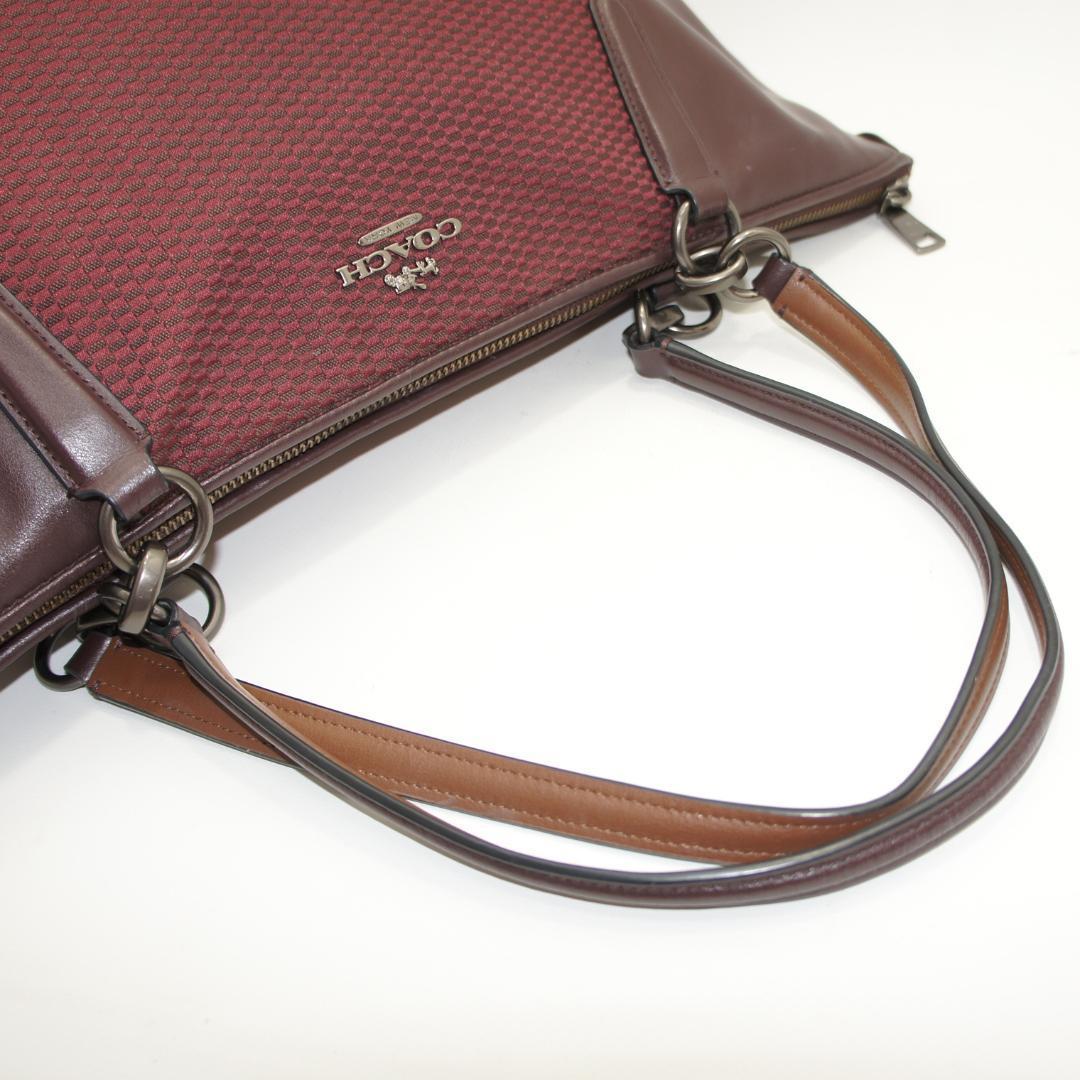 COACH コーチ F57246 トートバッグ ワインレッド A4収納可