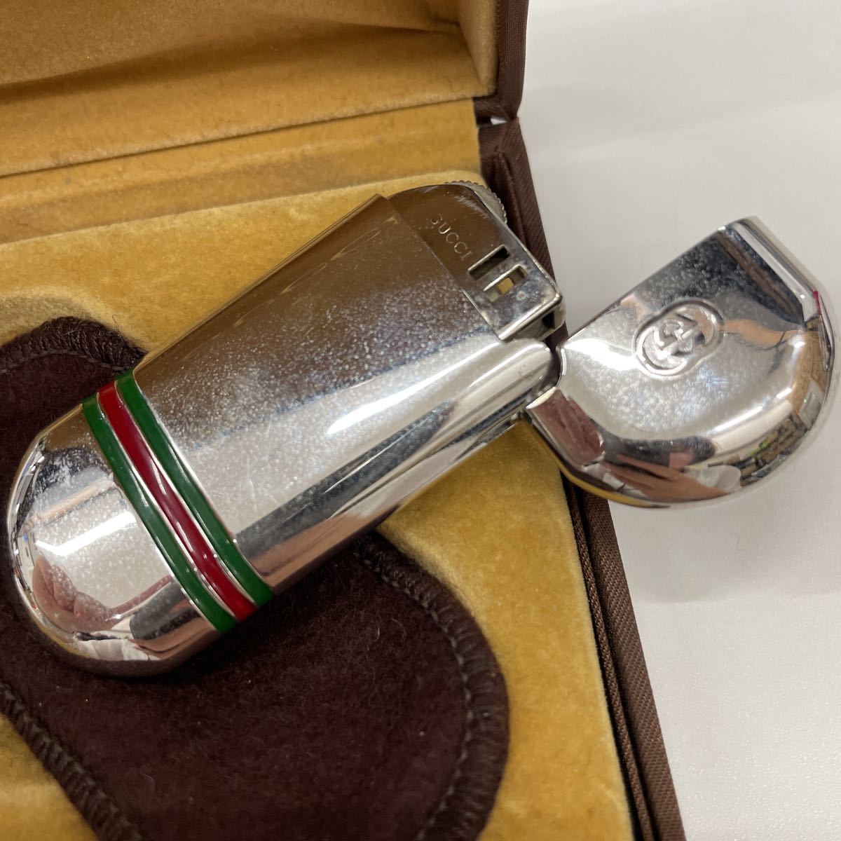 I10/【中古品】GUCCI ライター シェリーライン グッチ ガスライター 