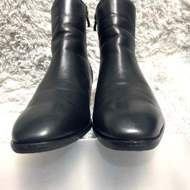 t0244【Luis ルイス】【極美品】サイドジップ ヒール ショートブーツ 