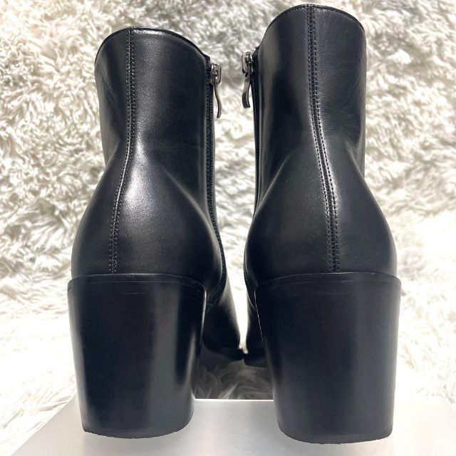 Lui's】ヒールブーツ☆レザー☆40☆サイドジップ 25.5 ファッション