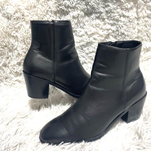 t0244【Luis ルイス】【極美品】サイドジップ ヒール ショートブーツ 
