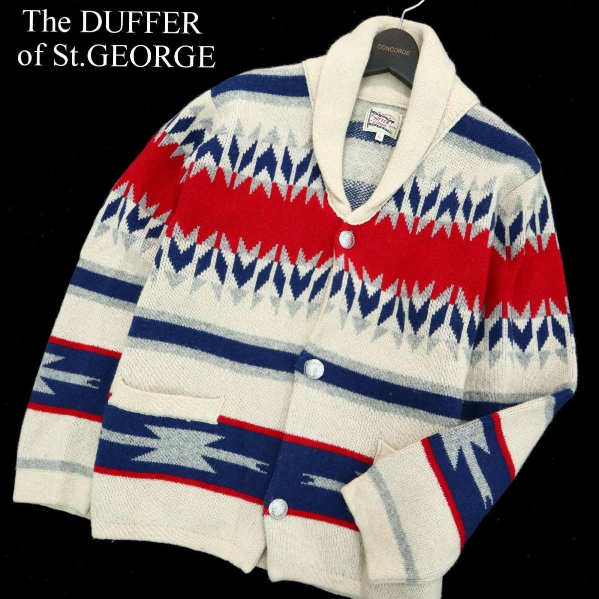 The DUFFER of St.GEORGE ダファー コンチョ釦☆ ネイティブ柄 ウール 