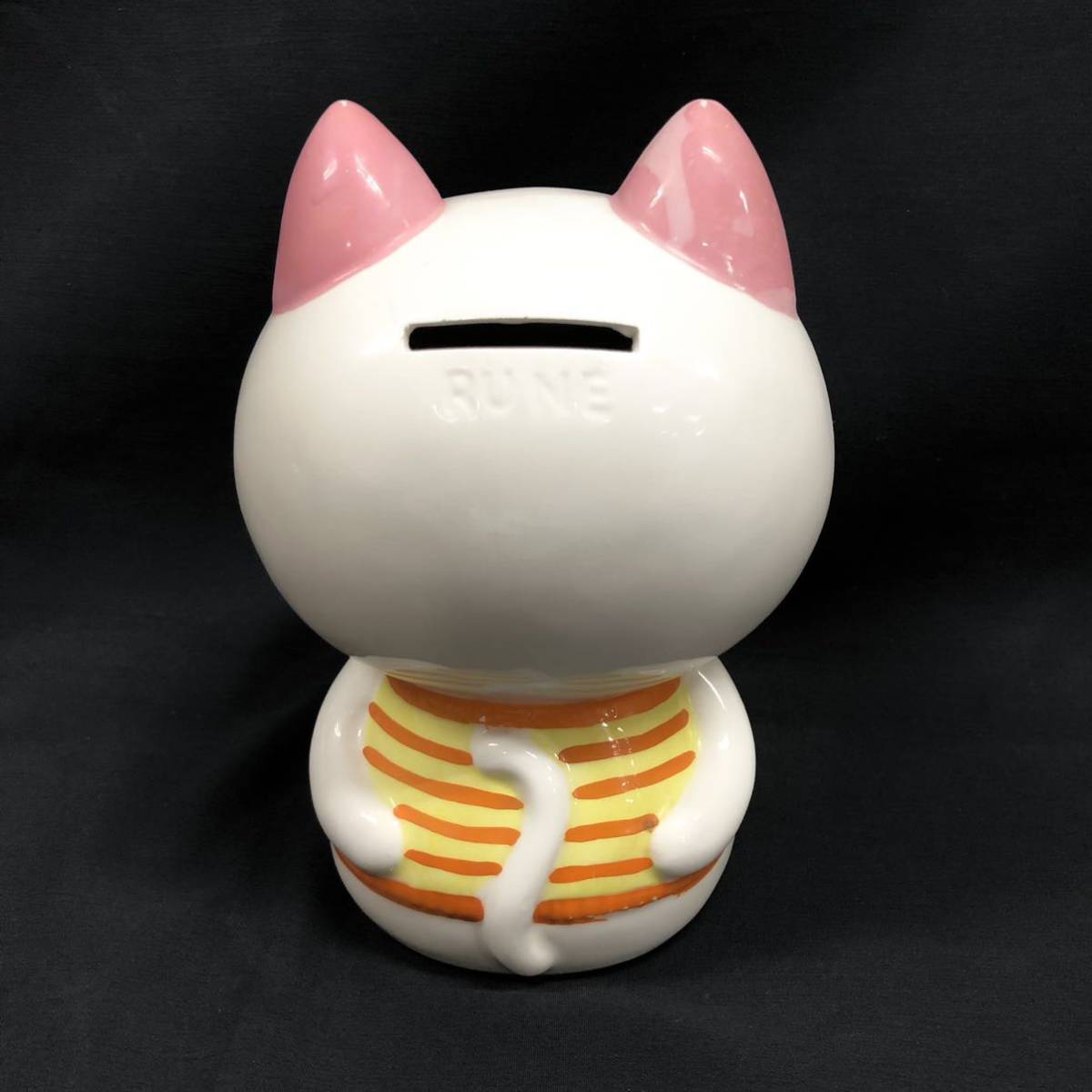 貯金箱 内藤ルネ 猫 ネコ RUNE レトロ 昭和レトロ 陶器製 当時物 陶器 置物