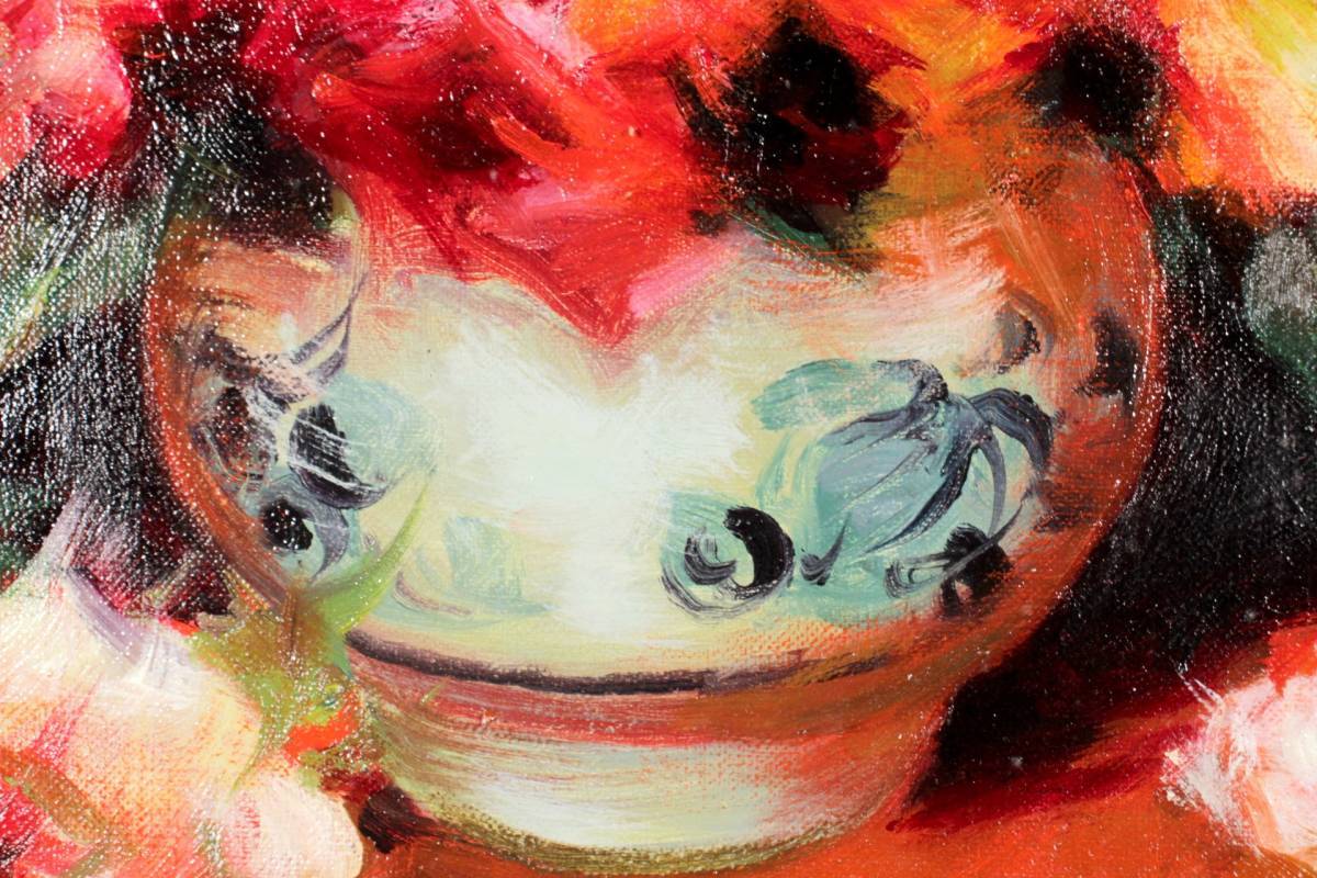 ◇錵◇ 真作保証 山本彪一 「バラ」 肉筆油彩画4号 資産家買取 [E87]TU