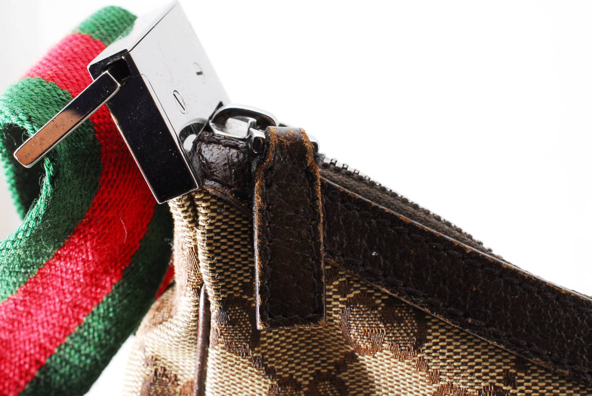 1円〜 美品 GUCCI グッチ シェリーライン GGキャンバス ポシェット 
