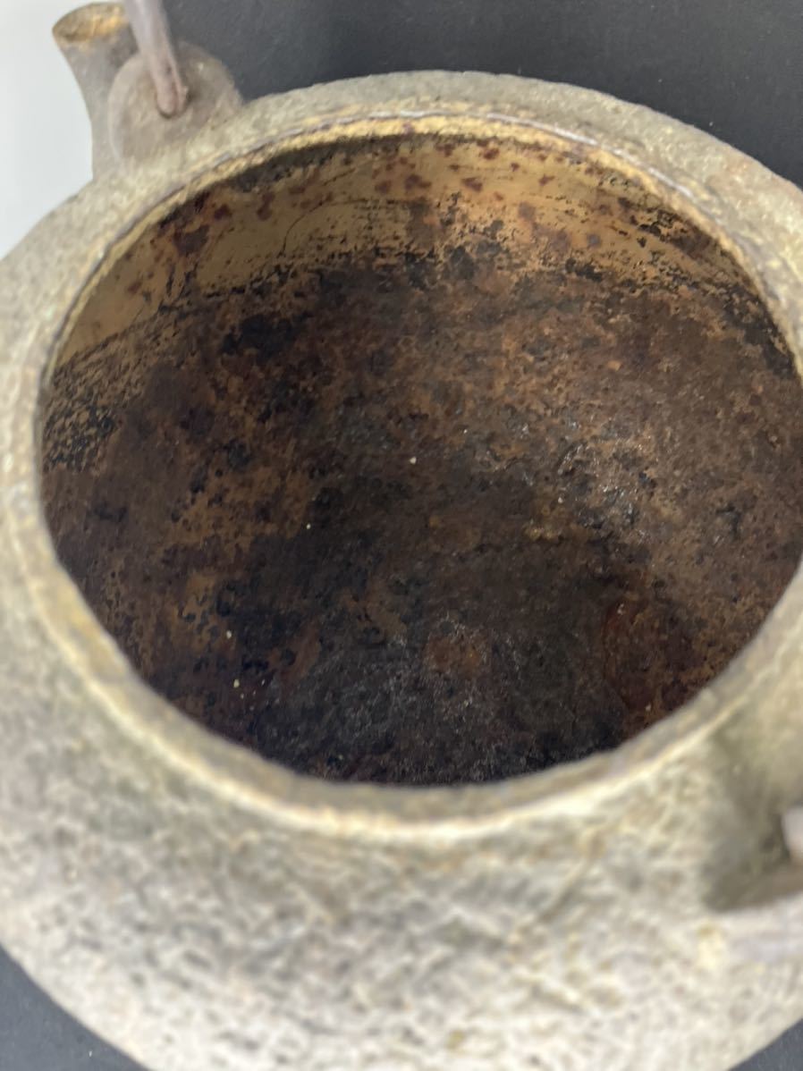 骨董品 龍文堂 煎茶道具 名人 造 丸形 鉄瓶 当時物 古作 金属工芸 工芸