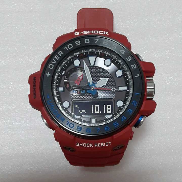 美品 CASIO カシオ G-SHOCK Gショック ガルフマスター GWN-1000RD-4JF 