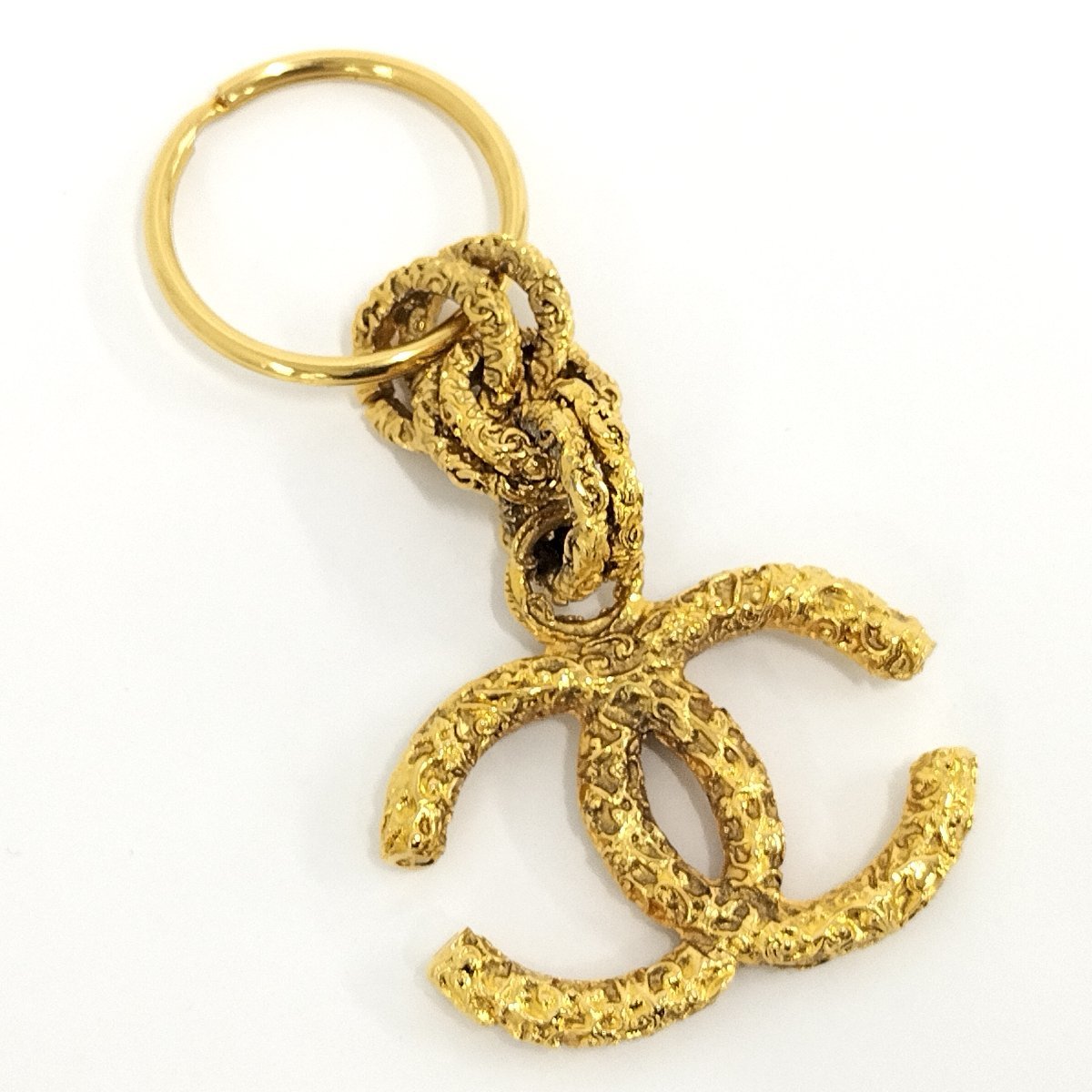 ○シャネル CHANEL チャーム キーリング ココマーク ゴールド 03A[J