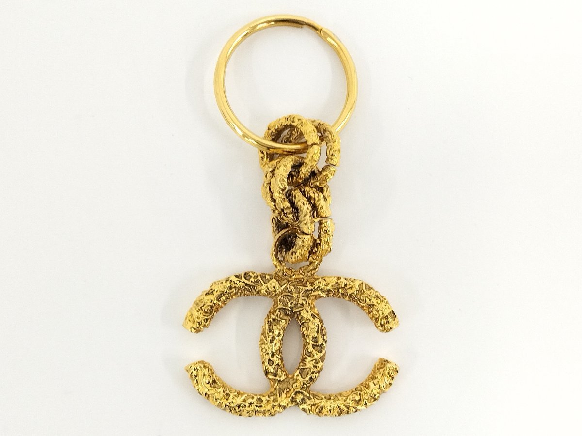 ○シャネル CHANEL チャーム キーリング ココマーク ゴールド 03A[J