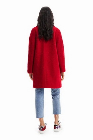 ★Desigual 　ウール ストレートコート 【レッド】 Desigual デシグアル 赤いタータンコート 中古・古着通販Desigual (デシグアル) ロングオーバーコート