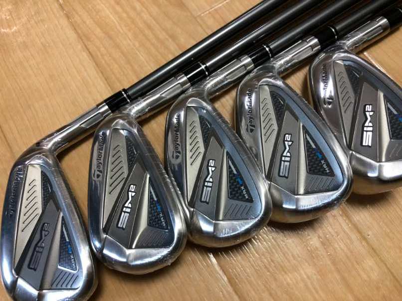 未使用 TaylorMade(テーラーメイド) SIM2 MAX TENSEI BLUE TM60 カーボンシャフト FLEX-R アイアン5本セット #6-9,PW_2