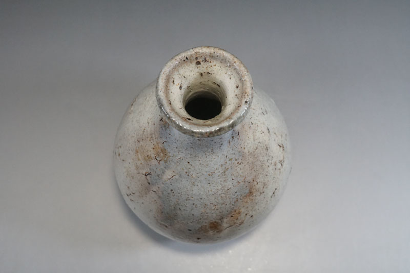 K816◇人気作家【中川自然坊】 粉引唐津徳利 高16.2cm 息子:中川恭平識