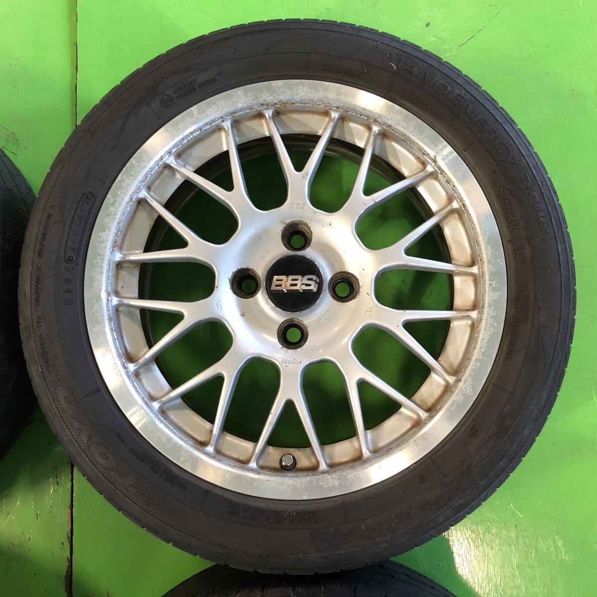 NA552 中古 BBS RG307 ホイール 15×6.5J +38 4穴 PCD 100 タイヤ